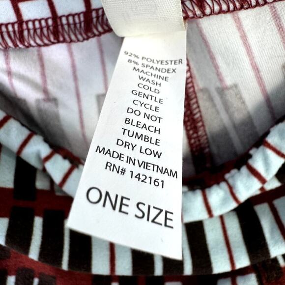 LuLaRoe Light Blue Burgundy Piano Keys Music Leggings Pants Women's One Size OS - Picture 7 of 10